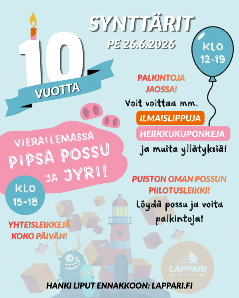 Lappari Activity Park 10v. synttärit ja Pipsa Possu